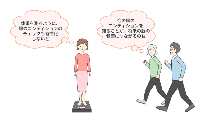定期的な脳のコンディションチェックのイラスト